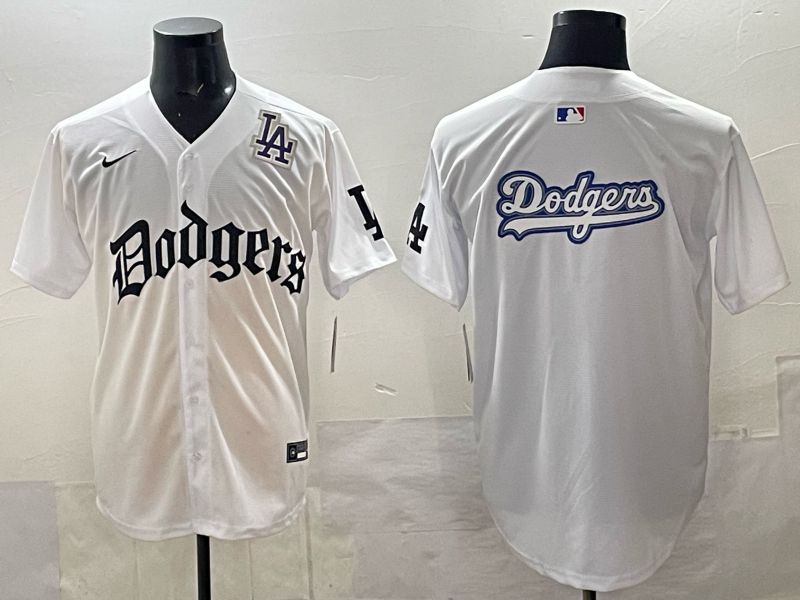 Men 2025 Los Angeles Dodgers Blank White 7th generations Joint Name Nike MLB Jersey style 013